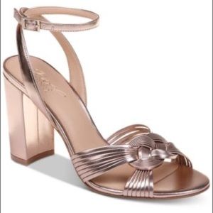 Badgley Mischka Krystal Knotted Block Heel Sandals